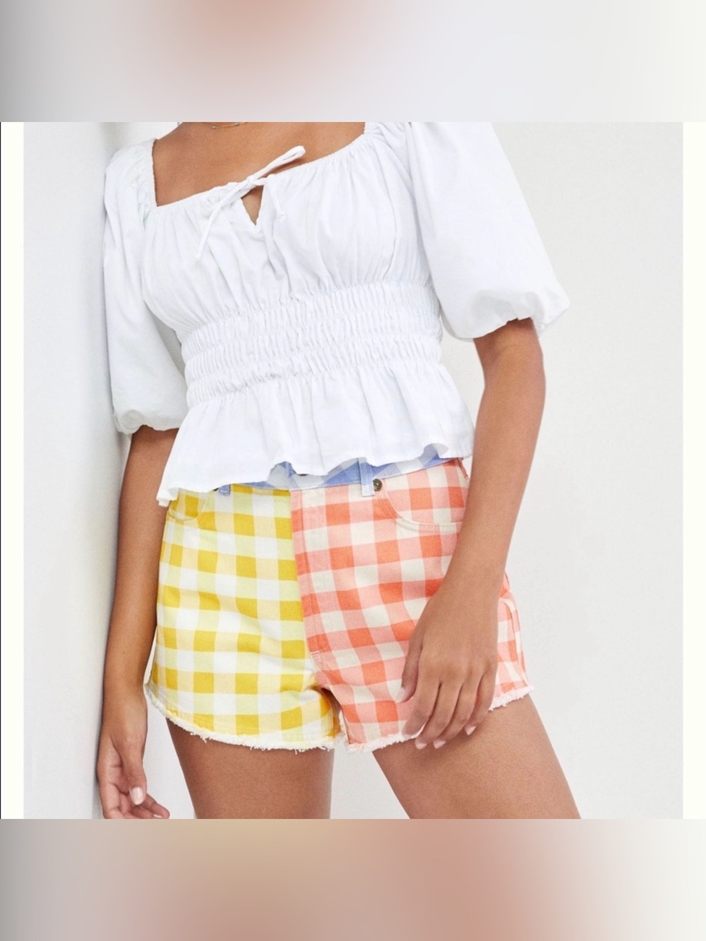 Farm Rio Gingham Shorts at Anthropologie